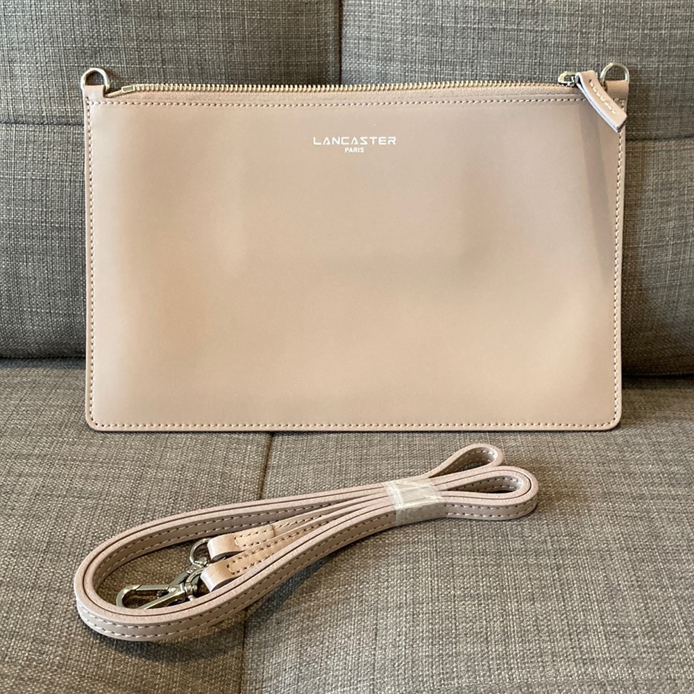 Lancaster Paris flat clutch in dusty rose
